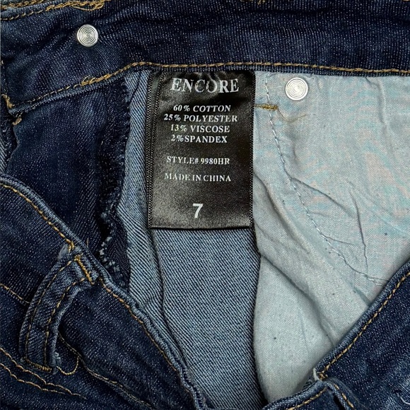 Encore Jeans Women’s Dark Blue Stonewashed Skinny Jeans. Size 7 - Picture 8 of 8